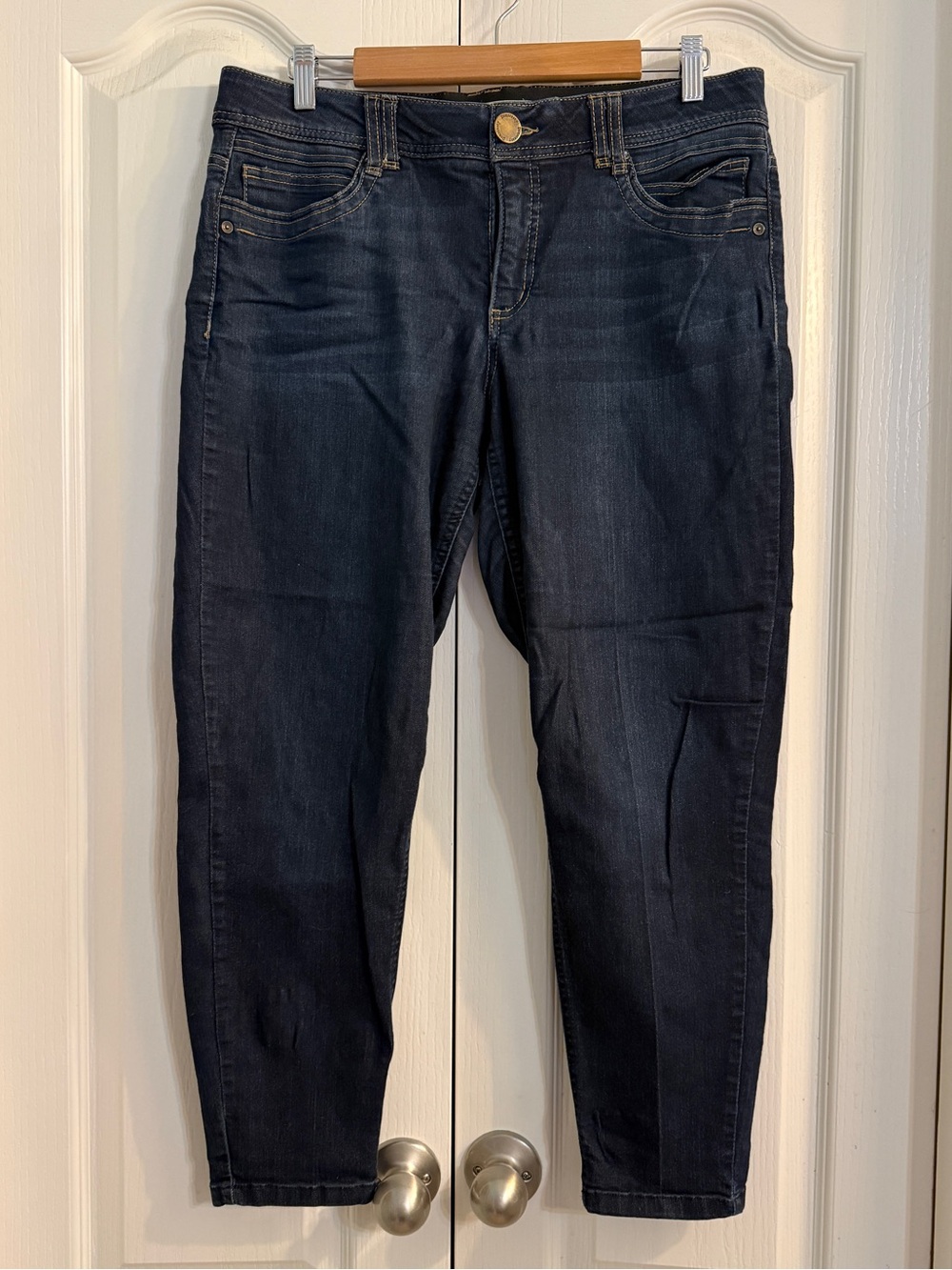 Democracy Dark Indigo Skinny Jeans with Stretch Waistband - Petite/Capri Length